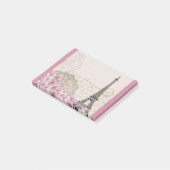  Eiffeltoren collage met roze wijnbloemen Post-it® Notes (Schuin)