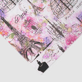  Eiffeltoren collage roze florale bloem Tissuepapier (Detail)