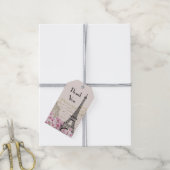 Eiffeltoren Collage Wildflower Dank u Cadeaulabel (Met Touw)