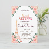 Eiffeltoren Confetti ++++9-Bloemen Sweet 16 Kaart (Staand voorkant)