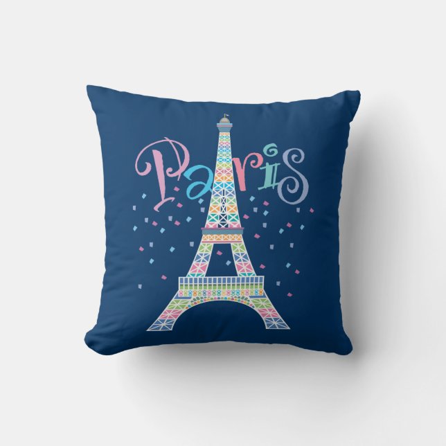 Eiffeltoren Confetti Pillow Kussen (Voorkant)
