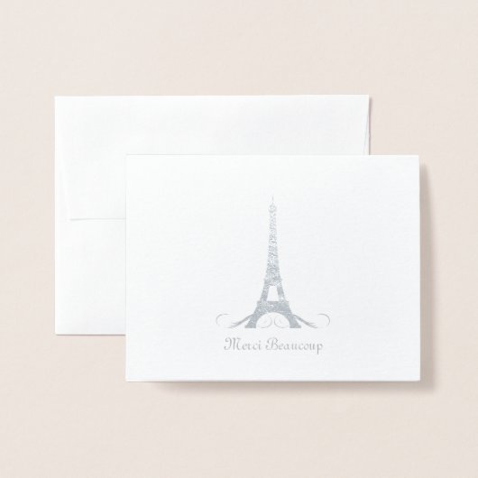 Eiffeltoren dank u folie kaarten (Voorkant met envelop)