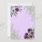 Eiffeltoren, Drips, Purple Flowers Sweet 16 Kaart (Achterkant)