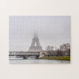 Eiffeltoren en Bir-hakeim-brug op een slechte dag Legpuzzel
