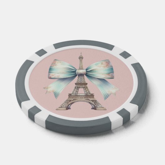 Eiffeltoren en boog poker chip (Enkel)