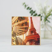 Eiffeltoren en carrousel kaart (Staand voorkant)