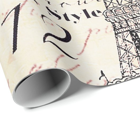 Eiffeltoren en hydrangea cadeaupapier (Rol Hoek)