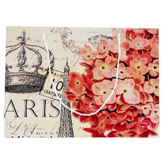 Eiffeltoren en hydrangea groot cadeauzakje (Achterkant)
