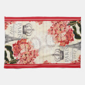 Eiffeltoren en hydrangea Kitchen Towel Theedoek (Horizontaal)