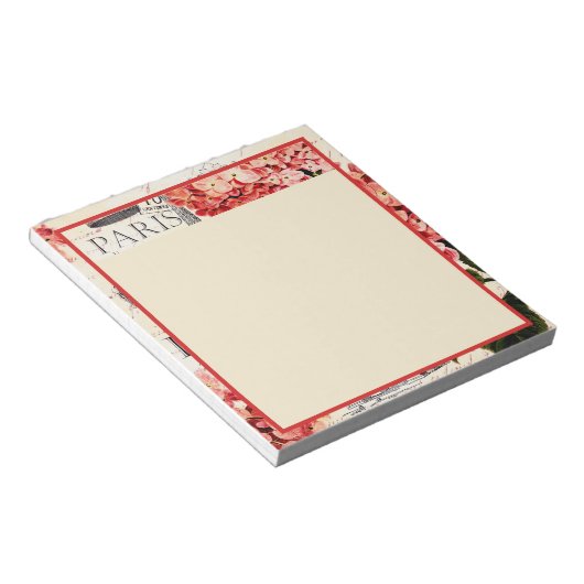 Eiffeltoren en hydrangea notitieblok (Schuin)
