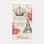 Eiffeltoren en hydrangea servet (Voorkant)