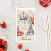 Eiffeltoren en hydrangea servet (Insitu)