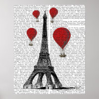 Eiffeltoren en Red Hot Air-ballonnen