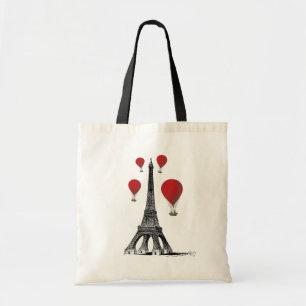 Eiffeltoren en Red Hot Air-ballonnen Tote Bag