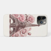 Eiffeltoren en roze rozen in Parijs Case-Mate iPhone Case (Achterkant (horizontaal))