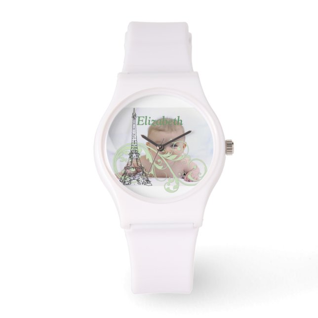 Eiffeltoren en schuifwiel horloge (Voorkant)