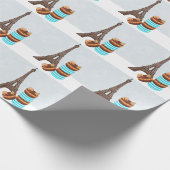 Eiffeltoren en winterkerst in Macarons Cadeaupapier (Hoek)