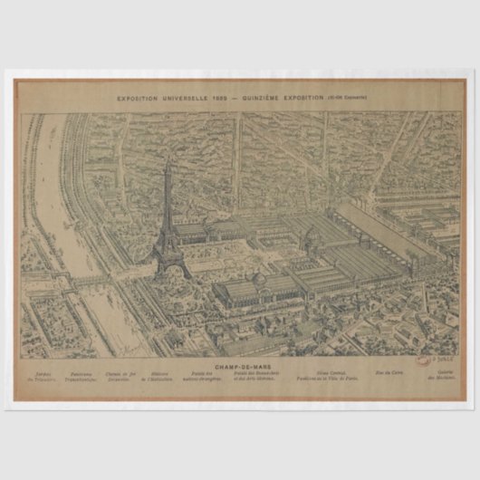  Eiffeltoren Ephemera ontkoppelingstentoonstelling Tissuepapier (Voorkant)