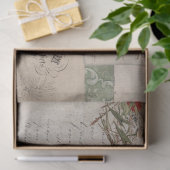 Eiffeltoren Frans script Ephemera Floral Tissuepapier (Geschenk)