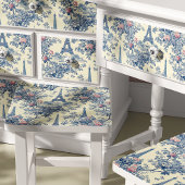 Eiffeltoren Franse Toile de Jouy Blue Decoupage Tissuepapier