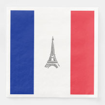 Eiffeltoren Franse Vlag Themaparty Papieren Servet