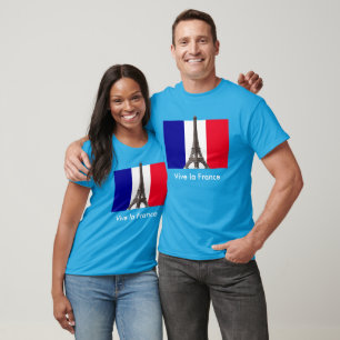 Eiffeltoren Franse vlag Vive la France Unisex T-shirt