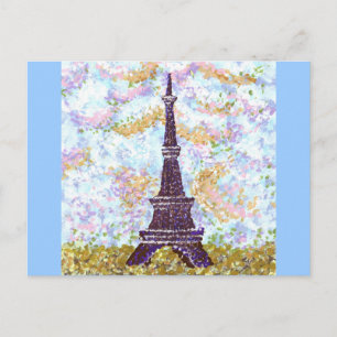 Eiffeltoren Geïnspireerd pointillisme briefkaart