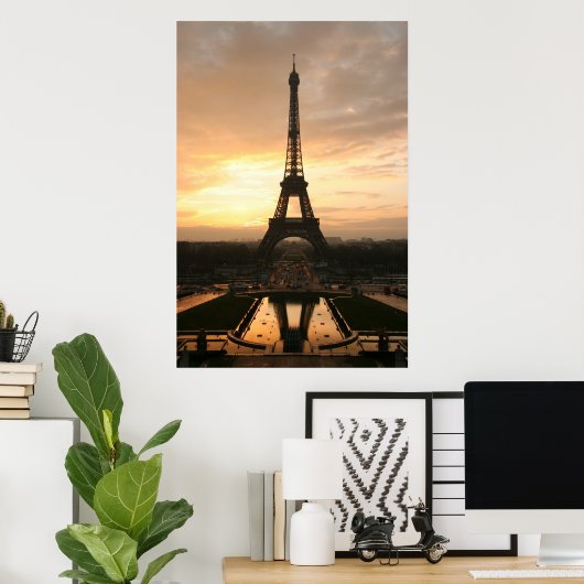 Eiffeltoren, groot poster (Thuiskantoor)
