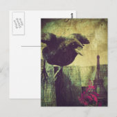  Eiffeltoren halloween Black Raven Briefkaart (Voorkant / Achterkant)