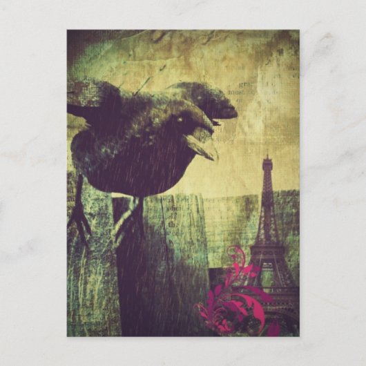  Eiffeltoren halloween Black Raven Briefkaart (Voorkant)