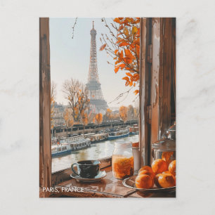 Eiffeltoren Herfst Parijs in Waterverf Reiskunst Briefkaart