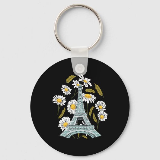 Eiffeltoren Herfstbloem Parijse Herfst in Frankrij Sleutelhanger (Voorkant)