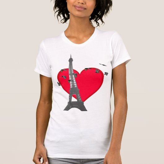 Eiffeltoren houdt van vogels t-shirt (Voorkant)
