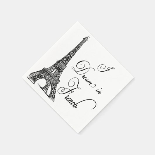 Eiffeltoren "Ik droom in het Frans" Papieren serve Servetten (Hoek)