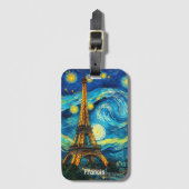 Eiffeltoren impressionisme bagagelabel (Voorkant (verticaal))