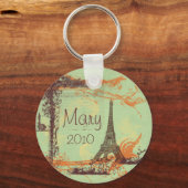 Eiffeltoren in het groene Sleutelhanger (Voorkant)