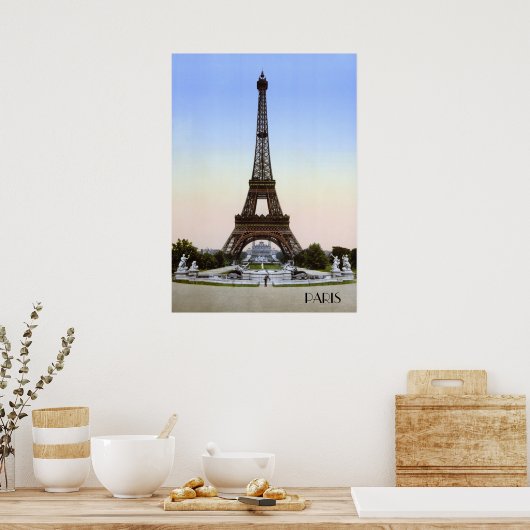 Eiffeltoren in het Parijs van de 19e eeuw Poster (Keuken)