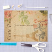 Eiffeltoren in Parijs en fietsen Frans Tissuepapier (Craft)