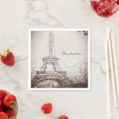 Eiffeltoren in Parijs en Rozen Chic Elegant Servetten (Insitu)