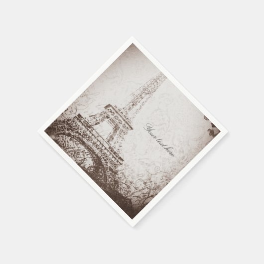 Eiffeltoren in Parijs en Rozen Chic Elegant Servetten (Hoek)