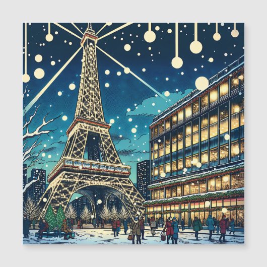 Eiffeltoren in Parijs, Frankrijk met kerst (Voorkant)