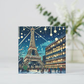 Eiffeltoren in Parijs, Frankrijk met kerst Kaart (Staand voorkant)