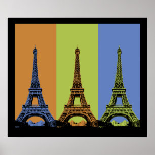Eiffeltoren in Parijs Triptych Poster