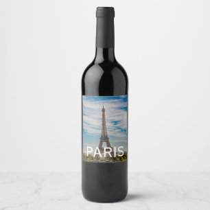 Eiffeltoren in Parijs Wijn Etiket