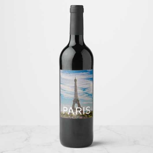 Eiffeltoren in Parijs Wijn Etiket (Voorkant)