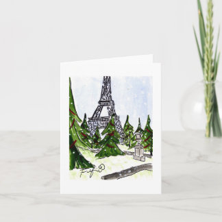 Eiffeltoren Kerstbomen Kaart