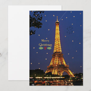 Eiffeltoren Kerstmis Feestdagenkaart