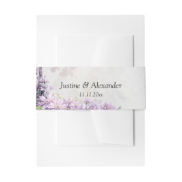 Eiffeltoren lavendel Romance bruiloft Uitnodigingen Wikkel