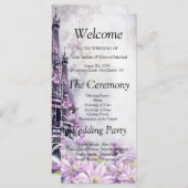 Eiffeltoren lavendel Romance huwelijksprogramma (Voorkant / Achterkant)