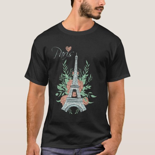 Eiffeltoren Liefde Parijs Frans Souvenir Parijse H T-shirt (Voorkant)